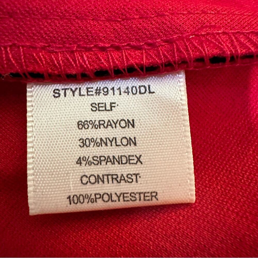 Skies are Blue fit and flare dress, red with black velvet brocade, XS - Picture 9 of 11